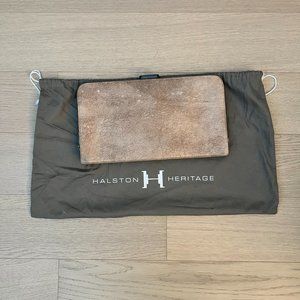 Halston Heritage Toffee Italian Leather Clutch